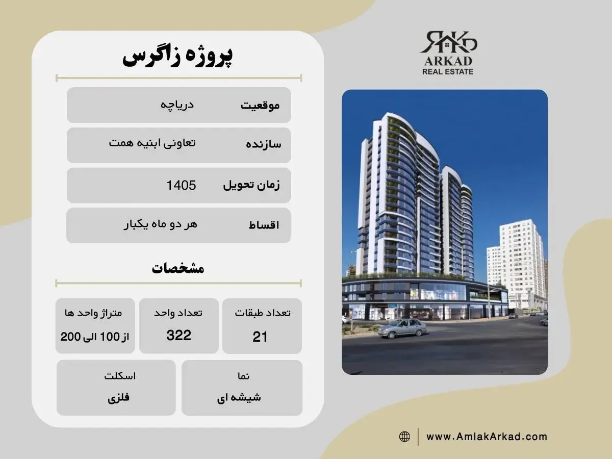 اطلاعات پروژه زاگرس | جهت خرید واحد در پروژه با مشاوران آرکاد در تماس باشید اطلاعات پروژه زاگرس | جهت خرید واحد در پروژه با مشاوران آرکاد در تماس باشید